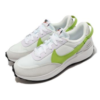 Nike 休閒鞋 Wmns Waffle Debut 女鞋 白 青綠 麂皮 厚底 增高 DH9523-101 [ACS 跨運動]