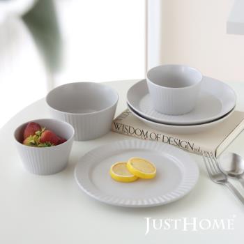 Just Home樂麥陶瓷碗盤餐具6件組-飯碗+湯盤/可微波/北歐霧面