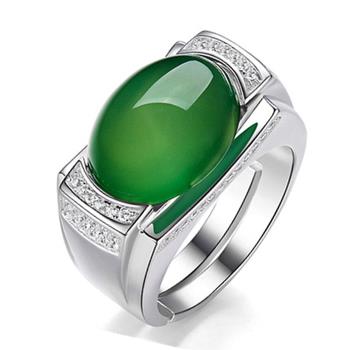          【Jpqueen】奢華民族綠玉開口彈性戒指(綠色)                  