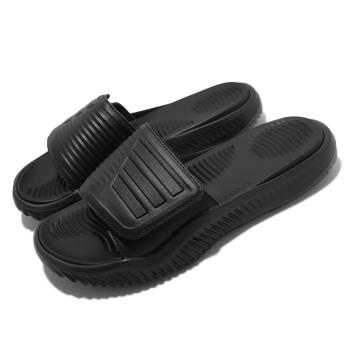 adidas 拖鞋 Alphabounce Slide 2.0 黑 男鞋 女鞋 緩震 魔鬼氈 一片拖 休閒 愛迪達 GY9416 [ACS 跨運動]