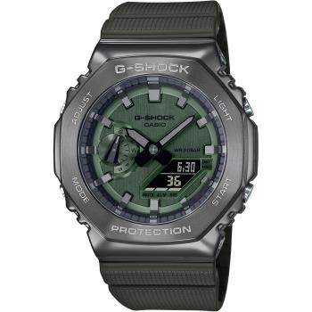 CASIO G-SHOCK 金屬八角農家橡樹雙顯腕錶/綠/GM-2100B-3A