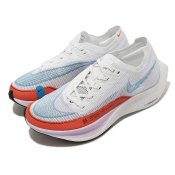 Nike 競速跑鞋 Wmns ZoomX Vaporfly Next% 2 女鞋 白 橘 藍 回彈 碳板 CU4123-102 [ACS 跨運動]