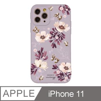 iPhone 11 6.1吋 wwiinngg粉紫花茶全包抗污iPhone手機殼
