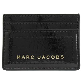 MARC JACOBS 馬克賈伯 浮雕LOGO漆皮信用卡名片夾.黑