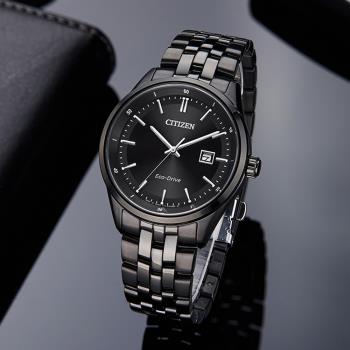 CITIZEN 星辰 父親節推薦款 光動能城市手錶-黑 (BM7565-80E)
