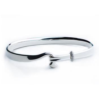 【Georg Jensen 喬治傑生】#204 TORUN 朵蘭設計 純銀+鑲鑽手環