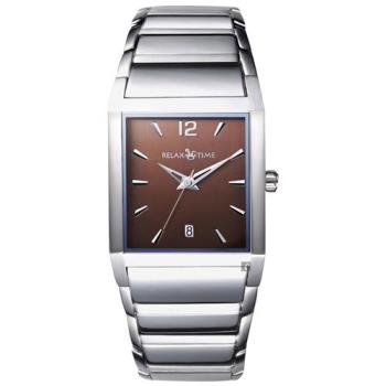 RELAX TIME 簡約方型時尚手錶-咖啡x銀/30mm (R0800-17-30M)