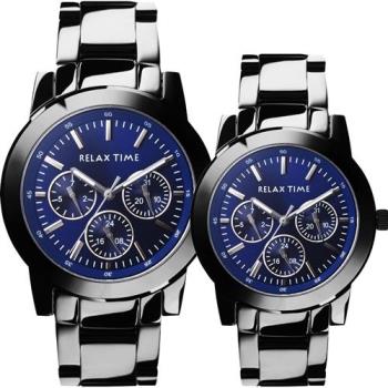 Relax Time 夜空 日曆情侶手錶 對錶-藍 (R0800-16-07X+R0800-16-07)