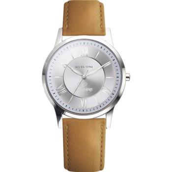 RELAX TIME RT58 經典學院風格腕錶-銀x駝色/42mm (RT-58-13M)