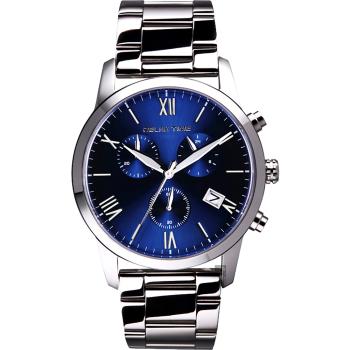 RELAX TIME RT67 飛行者計時手錶-藍x銀/45mm (RT-67-2)