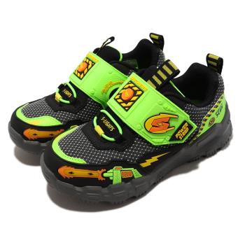 Skechers 兒童燈鞋 S Lights-Adventure Track 黑 綠 衝擊波音效 400155LBKLM [ACS 跨運動]