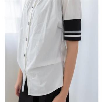【Qiruo 奇若】專櫃白色長版襯衫1217A 不規則剪裁設計