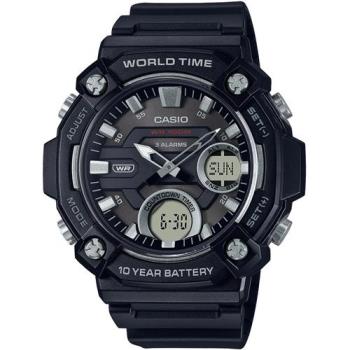 CASIO 卡西歐 10年電力 冒險精神 計時雙顯錶-黑 (AEQ-120W-1AV)
