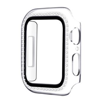 IN7 Apple Watch Series 6/SE單排鑲鑽手錶防摔電鍍保護殼 Apple Watch 40mm PC+鋼化膜 保護套