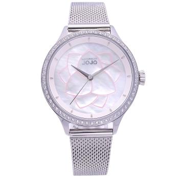 NATURALLY JOJO 綻放花朵時尚米蘭風格腕錶-銀色-JO96985-80F
