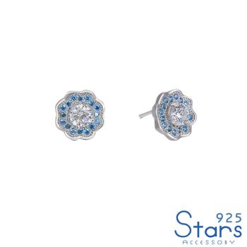 【925 STARS】純銀925閃耀水晶花朵造型耳環 造型耳環 (2款任選)