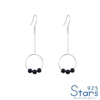 【925 STARS】純銀925幾何圓形水晶串珠造型耳環 造型耳環
