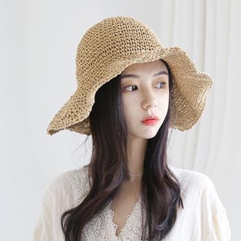 【Emi艾迷】韓系極簡氣質透氣柔軟草帽
