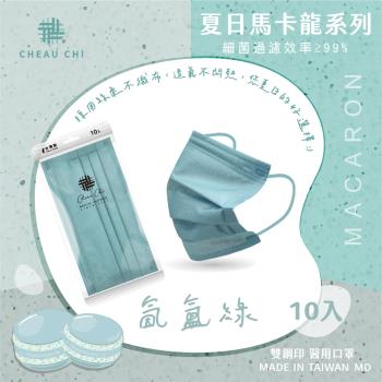 【巧奇】成人醫用口罩 10片入-夏日馬卡龍系列【氤氳綠10片入】-台灣製 MD雙鋼印