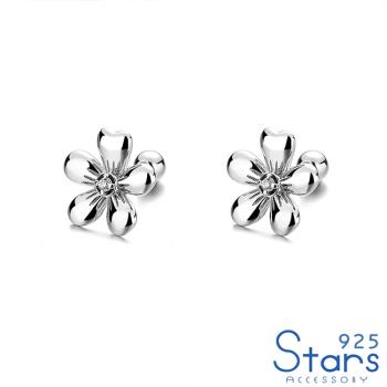 【925 STARS】純銀925微鑲美鑽可愛花朵螺旋球針耳釘 造型耳釘 美鑽耳釘  (2款任選) 