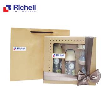 【Richell 利其爾】朵朵開親乳感寬口奶瓶禮盒
