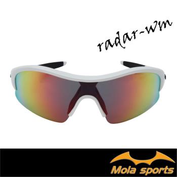 兒童太陽眼鏡 推薦 運動 8-14歲 男女 抗UV UV400 白框 大童 多層彩色鍍膜鏡片 Radar-wm Mola摩拉
