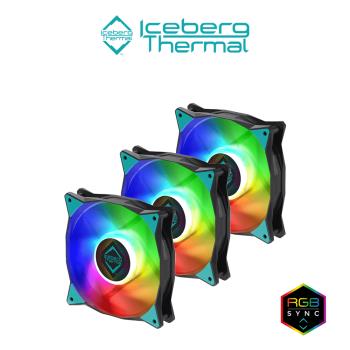 【Iceberg Thermal】IceGALE ARGB 12公分風扇 黑 3入裝