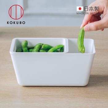 日本小久保KOKUBO 日本製二合一瓜子乾果盛裝/瓜殼廚餘盒