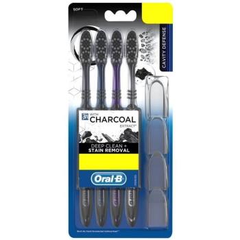 ORAL-B原裝進口名典型牙刷--活性碳/軟毛(4支/卡)*12