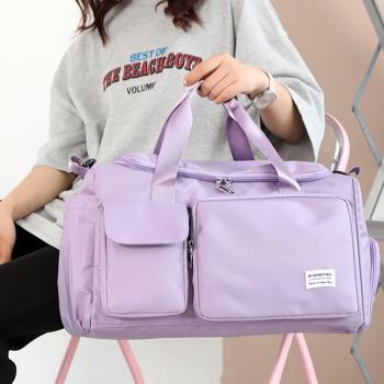 Acorn*橡果-新款收納包斜背包手提包側肩包運動包行李拉桿包防水包6571(紫色)
