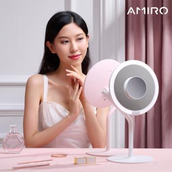 AMIRO Mate S 系列LED高清日光化妝鏡-2色可選 (內附5倍放大鏡) 美妝鏡 桌鏡 補光鏡 環狀燈鏡 led鏡