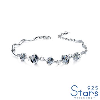 【925 STARS】純銀925閃耀美鑽鋯石串鍊造型手鍊 造型手鍊 美鑽手鍊 (2款任選)