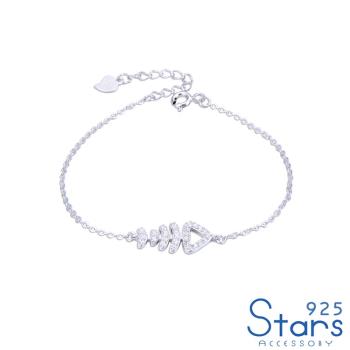 【925 STARS】純銀925微鑲美鑽可愛魚骨造型手鍊 造型手鍊 美鑽手鍊 (2款任選)