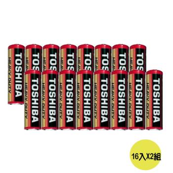 【東芝Toshiba】3號AA環保紅 32入 碳鋅電池(環保電池/乾電池/公司貨)
