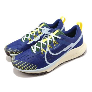 Nike 慢跑鞋 React Pegasus Trail 4 男鞋 深藍 奶油底 路跑 支撐 緩震 運動鞋 DJ6158-400 [ACS 跨運動]