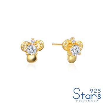 【925 STARS】純銀925微鑲美鑽鋯石浪漫花朵意象耳釘 造型耳釘 美鑽耳釘