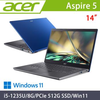 Acer Aspire 14吋 效能筆電 i5-1235U/8G/PCIe 512G SSD/Win11/A514-55-552X 藍