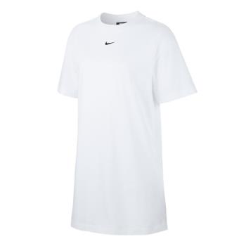 Nike 洋裝 NSW Essential 運動休閒 女款 長版 T恤 基本款 小勾 白 CJ2243-100 [ACS 跨運動]