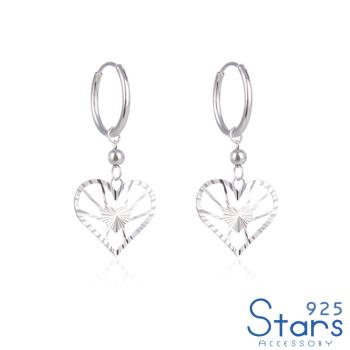 【925 STARS】純銀925縷空素銀愛心造型耳環 造型耳環