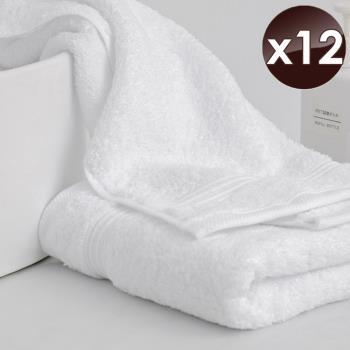 HKIL-巾專家 MIT歐風極緻厚感重磅飯店白色毛巾-12入組