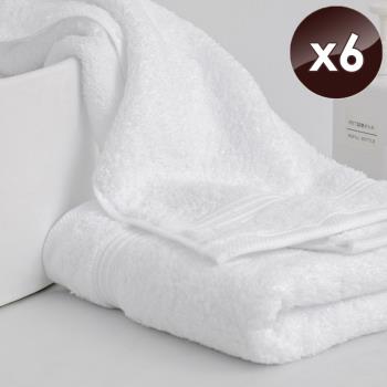 HKIL-巾專家 MIT歐風極緻厚感重磅飯店白色毛巾-6入組