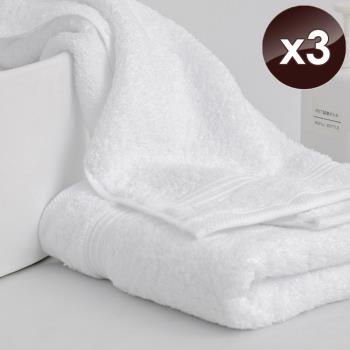 HKIL-巾專家 MIT歐風極緻厚感重磅飯店白色毛巾-3入組