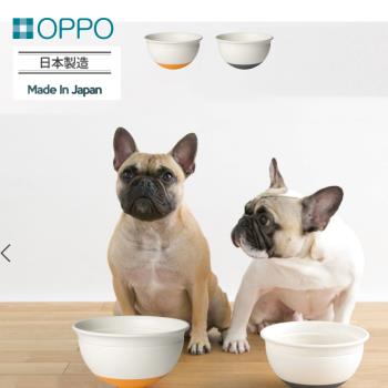 日本OPPO好球寵物寬口慢食專用碗-灰/橘