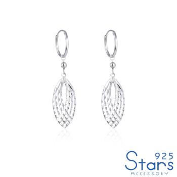 【925 STARS】純銀925素銀復古幾何縷空線條造型耳環 造型耳環