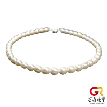 【正佳珠寶】天然淡水珍珠 頂級米珠高光潤澤珍珠項鍊 9-10mm珍珠 頂級項鍊