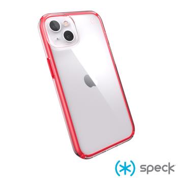 Speck iPhone 13 (6.1吋) Presidio Perfect-Clear Geo 透明防摔殼-紅框