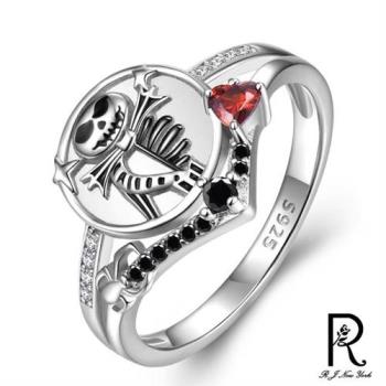 【RJ New York】掉落的心骷髏印章龐克設計嘻哈戒指(銀色戒圍可選)