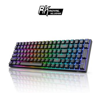 【ROYAL KLUDGE】RK100機械式鍵盤 黑色RGB/熱插拔/HUB/茶軸/三模/中文