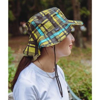 日本KIU 85212 英倫格紋 抗UV透氣防水漁夫帽 叢林帽 附透明收納袋 (男女適用)