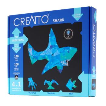 英國T&K 越玩越靈巧 STEAM寶盒：LED 3D 克里托創意魔法片：閃光鯊魚和海洋夥伴 台灣製造 Thames & Kosmos 03522